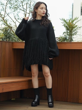 「BARAK（バラク）のアイテム」を使った、BARAKさん（レディース・152cm）の冬コーディネート