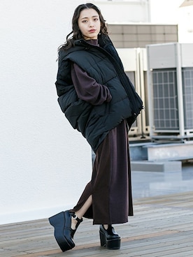 「BARAK（バラク）のアイテム（ジャケット/アウター）」を使った、BARAKさん（レディース・152cm）の冬コーディネート