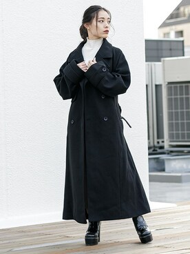 トレンチコートを使った ウールコート のレディース人気ファッションコーディネート Wear