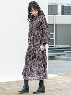 「春ワンピ」｜BARAKさん（レディース・160cm）の冬コーディネート