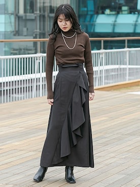 「BARAK（バラク）のアイテム」を使った、BARAKさん（レディース・160cm）の冬コーディネート