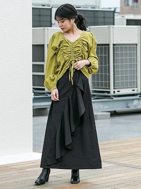 「シャーリング」｜BARAKさん（レディース・160cm）の冬コーディネート