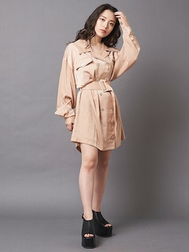 「ベルト付き」｜BARAKさん（レディース・152cm）の冬コーディネート