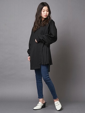 「プリーツ」｜BARAKさん（レディース・160cm）の冬コーディネート