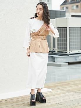 「Tシャツワンピ」｜BARAKさん（レディース・152cm）の春コーディネート