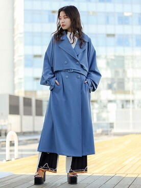 「BARAK（バラク）のアイテム（トレンチコート）」を使った、BARAKさん（レディース・160cm）の春コーディネート