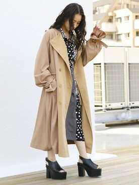 「BARAK（バラク）のアイテム（その他アウター）」を使った、BARAKさん（レディース・152cm）の春コーディネート