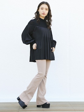 「プリーツ」｜BARAKさん（レディース・152cm）の春コーディネート