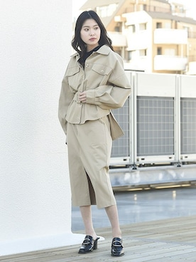 「BARAK（バラク）のアイテム（ジャケット/アウター）」を使った、BARAKさん（レディース・160cm）の春コーディネート