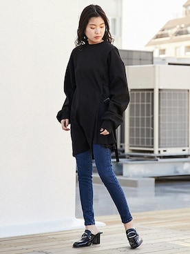 「スウェットワンピース」｜BARAKさん（レディース・160cm）の春コーディネート