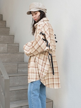 「ビッグシャツ」｜BARAKさん（レディース・160cm）の春コーディネート