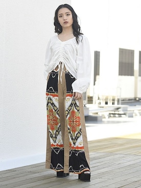 「ギャザーブラウス」｜BARAKさん（レディース・152cm）の春コーディネート