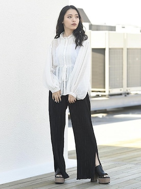 「ドット柄」｜BARAKさん（レディース・152cm）の春コーディネート