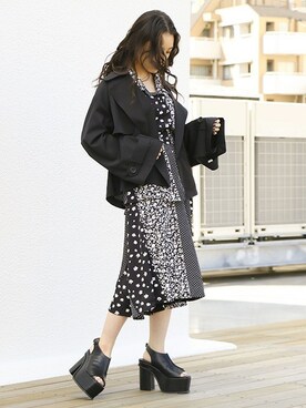 「BARAK（バラク）のアイテム（その他アウター）」を使った、BARAKさん（レディース・152cm）の春コーディネート