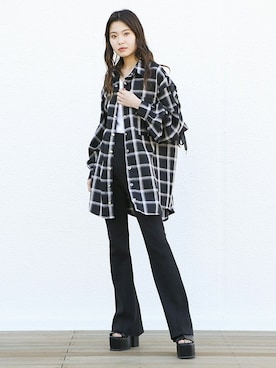 「ビッグシャツ」｜BARAKさん（レディース・160cm）の春コーディネート