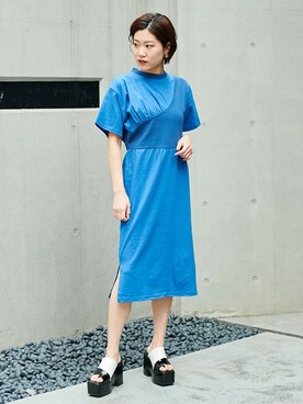 「BARAK（バラク）のアイテム（サンダル）」を使った、BARAKさん（レディース・162cm）の春コーディネート