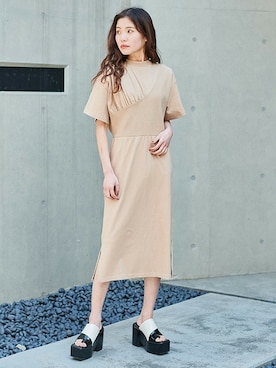 「春ワンピ」｜BARAKさん（レディース・160cm）の春コーディネート