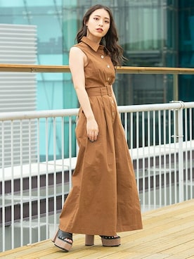 「BARAK（バラク）のアイテム（サロペット/オーバーオール）」を使った、BARAKさん（レディース・152cm）の夏コーディネート