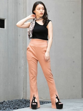 「アイテム（キャミソール、ブラック系）」を使った、BARAKさん（レディース・152cm）の夏コーディネート