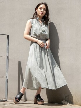 「シャーリング」｜BARAKさん（レディース・152cm）の夏コーディネート