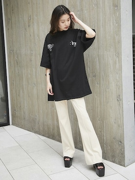 「バックプリント」｜BARAKさん（レディース・160cm）の夏コーディネート