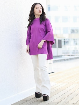 「BARAK（バラク）のアイテム（パンツ）」を使った、BARAKさん（レディース・152cm）の夏コーディネート