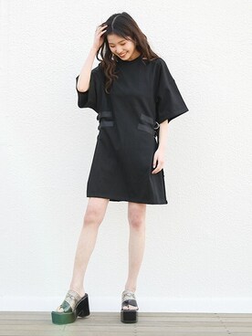 「Tシャツワンピ」｜BARAKさん（レディース・160cm）の夏コーディネート
