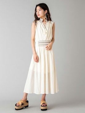 「シャーリング」｜BARAKさん（レディース・160cm）の夏コーディネート