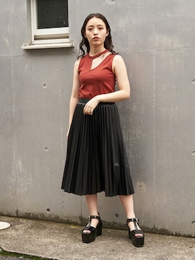 「BARAK（バラク）のアイテム（サンダル）」を使った、BARAKさん（レディース・152cm）の夏コーディネート