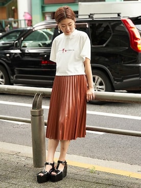 「BARAK（バラク）のアイテム（サンダル）」を使った、BARAKさん（レディース・162cm）の夏コーディネート