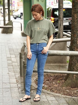 「BARAK（バラク）のアイテム（パンツ）」を使った、BARAKさん（レディース・162cm）の夏コーディネート