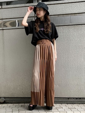 「BARAK（バラク）のアイテム（帽子）」を使った、BARAKさん（レディース・160cm）の夏コーディネート