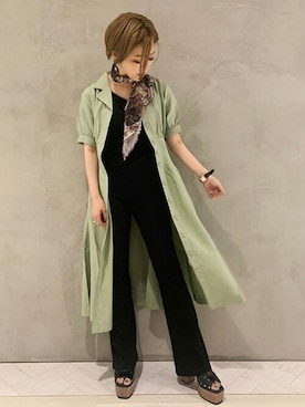 「リブタンクトップ」｜「アイテム（ワンピース/ドレス）」を使った、BARAKさん（レディース・162cm）の夏コーディネート