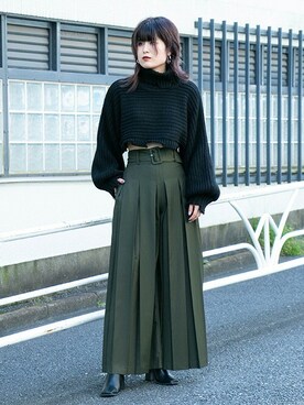 「BARAK（バラク）のアイテム（その他パンツ）」を使った、BARAKさん（レディース・168cm）の秋コーディネート