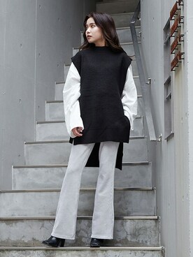 「BARAK（バラク）のアイテム（その他パンツ）」を使った、BARAKさん（レディース・160cm）の秋コーディネート