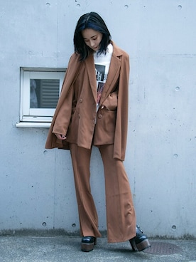 「BARAK（バラク）のアイテム（Tシャツ/カットソー）」を使った、BARAKさん（レディース・160cm）の秋コーディネート