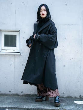 「BARAK（バラク）のアイテム（トレンチコート）」を使った、BARAKさん（レディース・160cm）の秋コーディネート