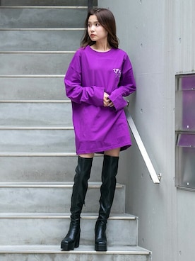 「BARAK（バラク）のアイテム（Tシャツ/カットソー）」を使った、BARAKさん（レディース・160cm）の秋コーディネート