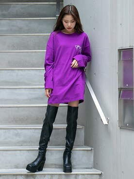「BARAK（バラク）のアイテム（Tシャツ/カットソー）」を使った、BARAKさん（レディース・160cm）の秋コーディネート
