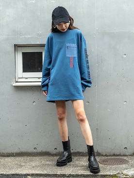 「BARAK（バラク）のアイテム（Tシャツ/カットソー）」を使った、BARAKさん（レディース・160cm）の秋コーディネート