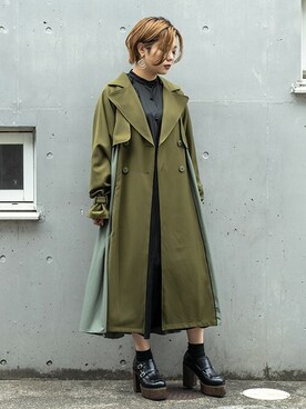 「BARAK（バラク）のアイテム（トレンチコート）」を使った、BARAKさん（レディース・162cm）の秋コーディネート