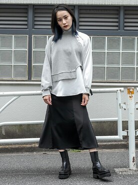 「BARAK（バラク）のアイテム（スウェット）」を使った、BARAKさん（レディース・160cm）の秋コーディネート