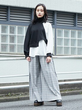 「BARAK（バラク）のアイテム（スウェット）」を使った、BARAKさん（レディース・160cm）の秋コーディネート
