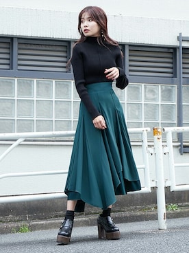 「BARAK（バラク）のアイテム（ニット/セーター）」を使った、BARAKさん（レディース・160cm）の秋コーディネート