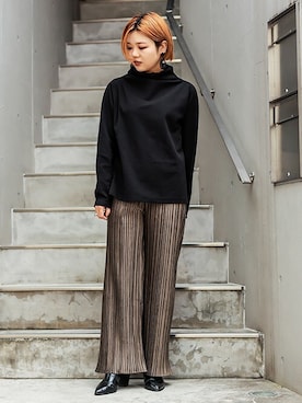 「BARAK（バラク）のアイテム（その他パンツ）」を使った、BARAKさん（レディース・162cm）の冬コーディネート