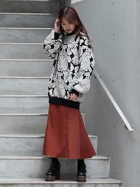 「BARAK（バラク）のアイテム（ニット/セーター）」を使った、BARAKさん（レディース・160cm）の秋コーディネート