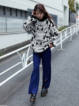 「BARAK（バラク）のアイテム（その他パンツ）」を使った、BARAKさん（レディース・160cm）の冬コーディネート