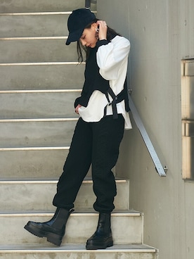 「BARAK（バラク）のアイテム（その他パンツ）」を使った、BARAKさん（レディース・160cm）の冬コーディネート