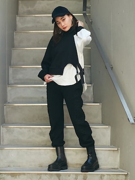 「BARAK（バラク）のアイテム（その他パンツ）」を使った、BARAKさん（レディース・160cm）の冬コーディネート