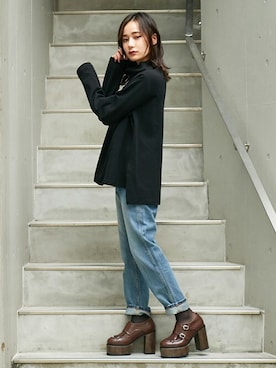 「BARAK（バラク）のアイテム（Tシャツ/カットソー）」を使った、BARAKさん（レディース・160cm）の秋コーディネート